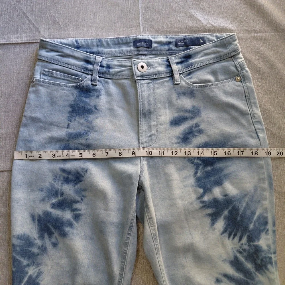J. Jill Denim High Rise Cropped Tie Dye‎ Capri Jeans 8P Mid Rise Rolled Cuff